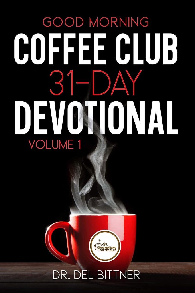 Good Morning Coffee Club: 31-Day Devotional, Volume 1 cover artwork with a red coffee mug